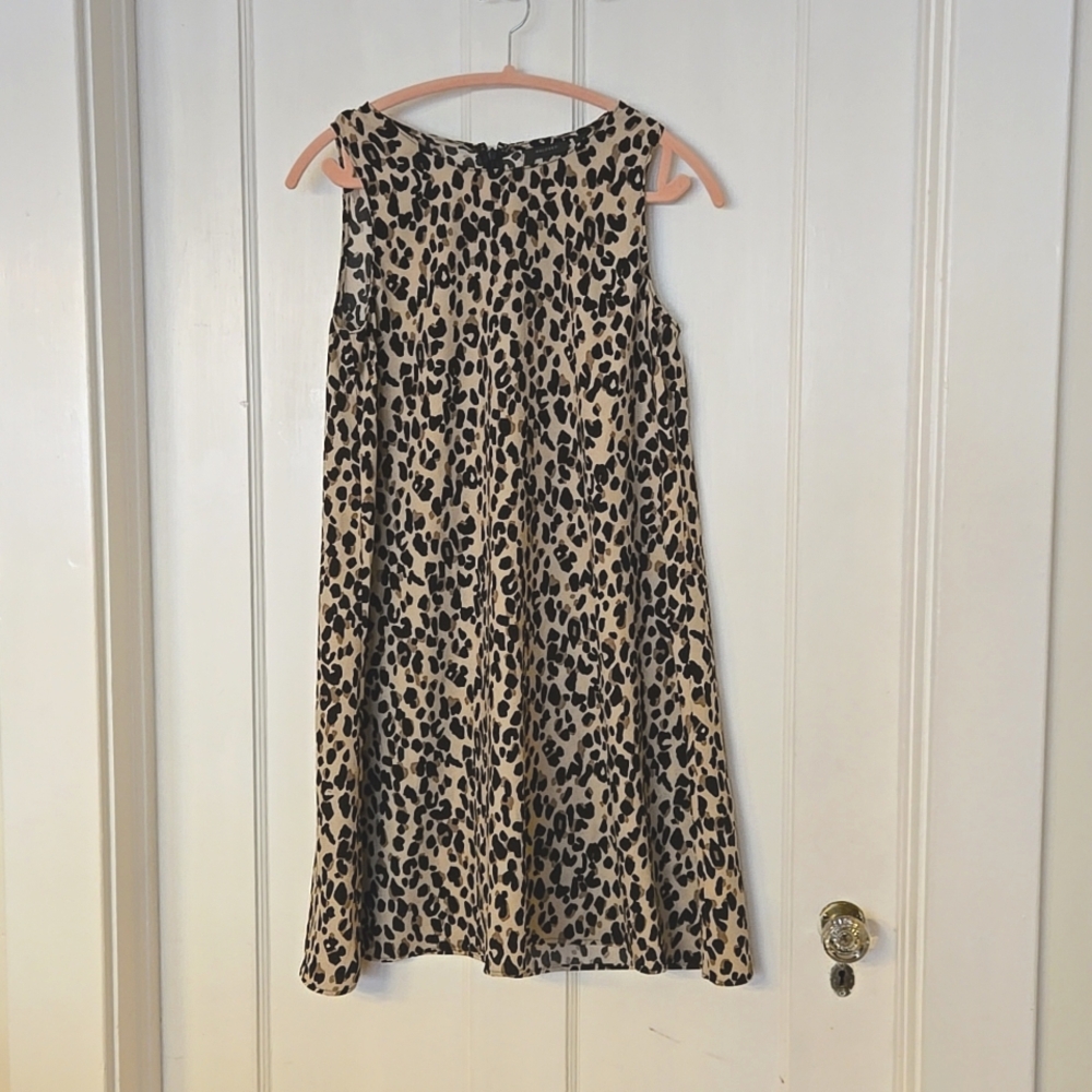 Halogen a line leopard print dress
